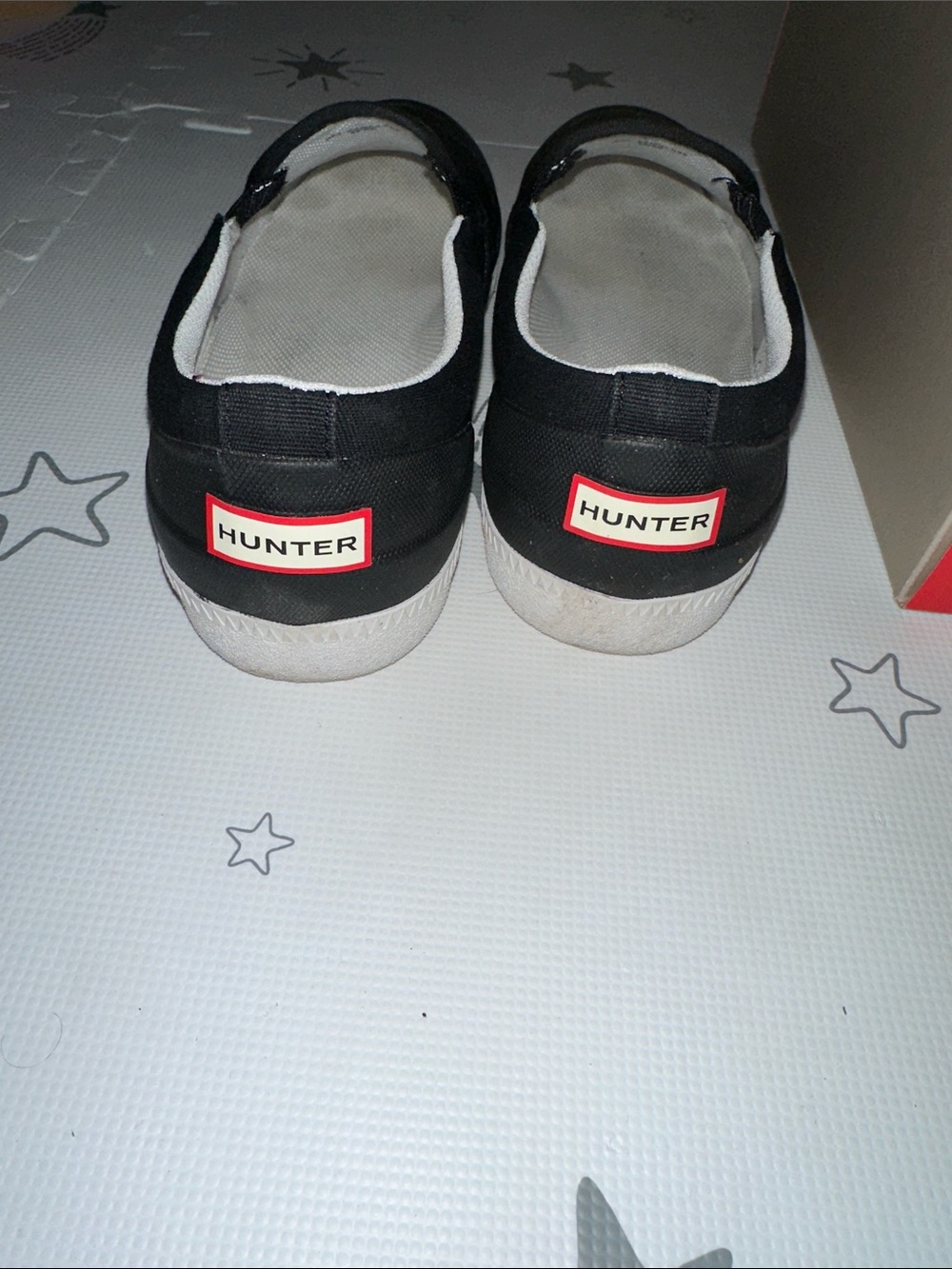 Hunter Black Canvas Slip-On Shoes